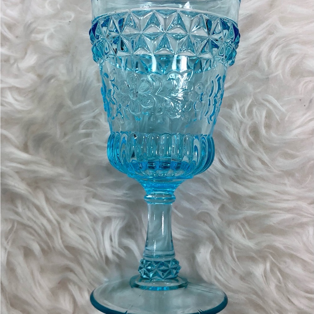 VINTAGE ADAMS & CO WILDFLOWER BLUE SMALL GOBLET
